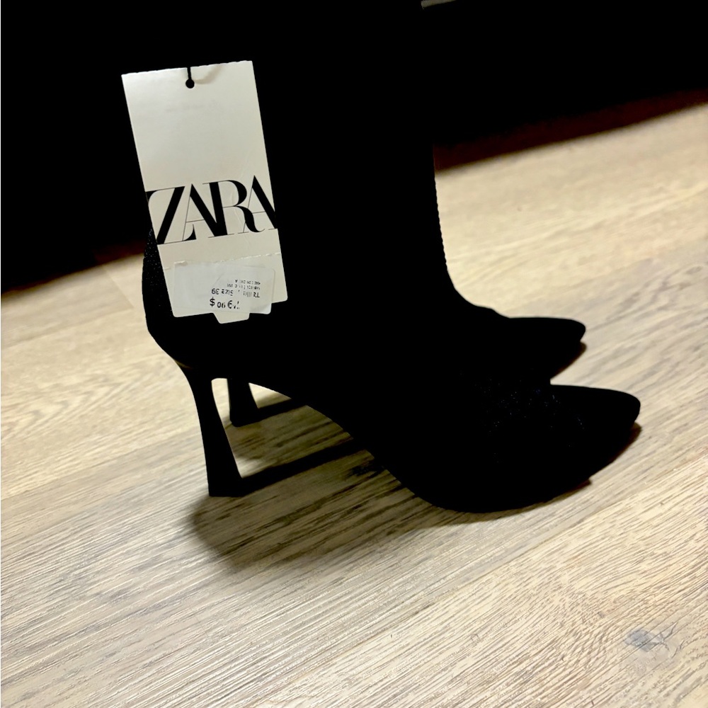 Open toe fabric ankle boots